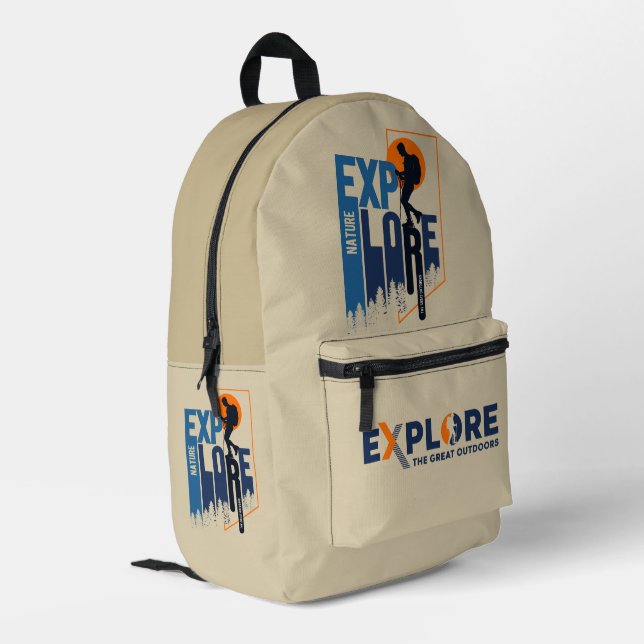 Naturerforschung | Gedruckter Rucksack (Männer) (Rückseitige Ecke links)