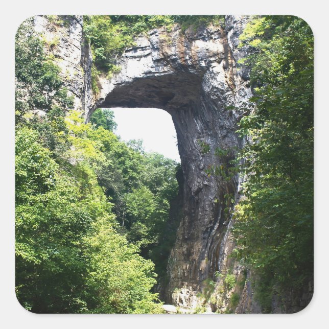 Nature's Archway - Natural Bridge Quadratischer Aufkleber (Vorderseite)