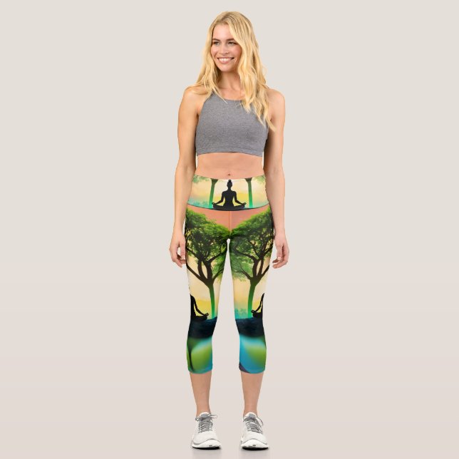 Nature's Balance: Wellness-Leggings für Frauen Capri Leggings (Vorderseite)