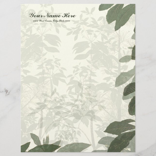 Natures Beauty Linen Letterhead Stationery (Vorderseite)
