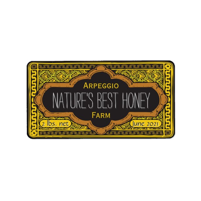 Natures Best Honey Jar Personalisiert Adressaufkleber (Vorne)