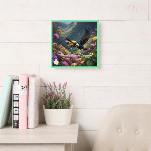 "Nature's Brushstrokes" Quadratische Wanduhr