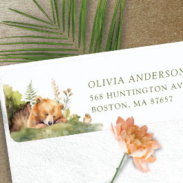 Nature's Delight Baby Shower Bear Address Label