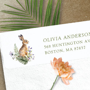Nature's Delight Baby Shower Bunny Address Label