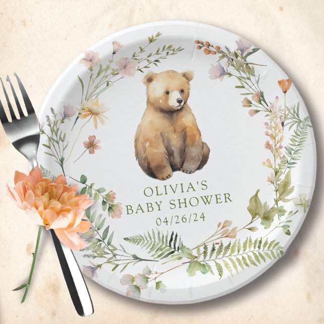 Nature's Delight Bear Baby Dusche Pappteller (Von Creator hochgeladen)