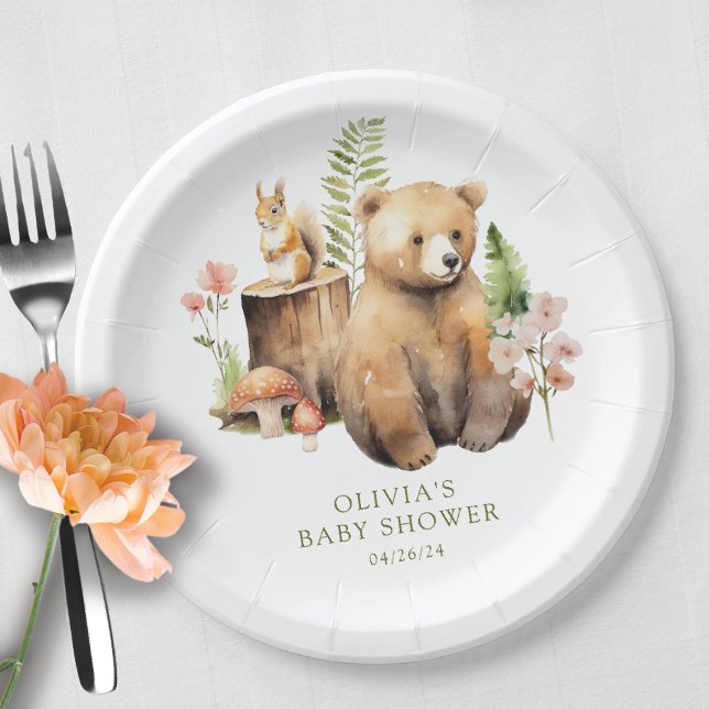Nature's Delight Bear Baby Dusche Pappteller (Von Creator hochgeladen)