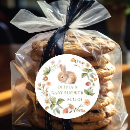 Nature's Delight Bunny Baby Dusche Runder Aufkleber