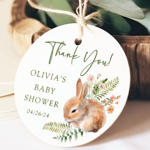 Nature's Delight Bunny Baby Shower Favor Geschenk  Geschenkanhänger