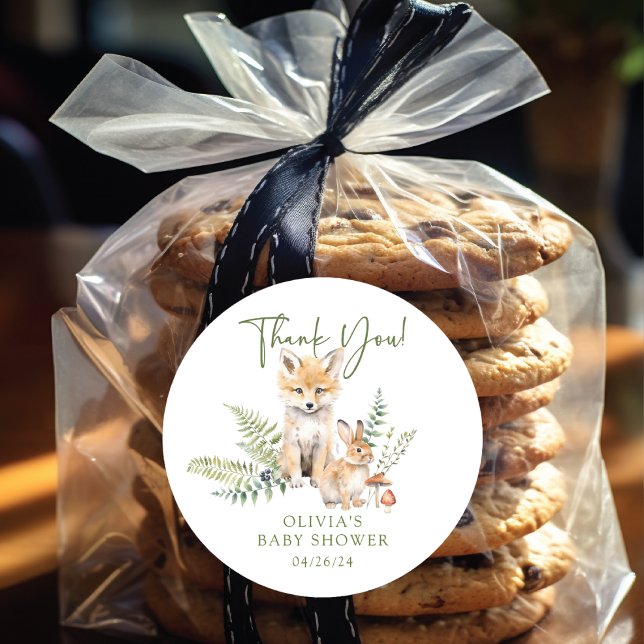 Nature's Delight Fox Babydusche Runder Aufkleber (Von Creator hochgeladen)