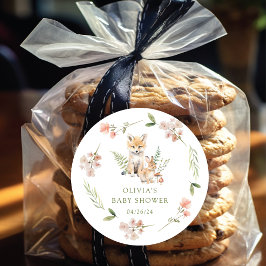 Nature's Delight Fox Babydusche Runder Aufkleber