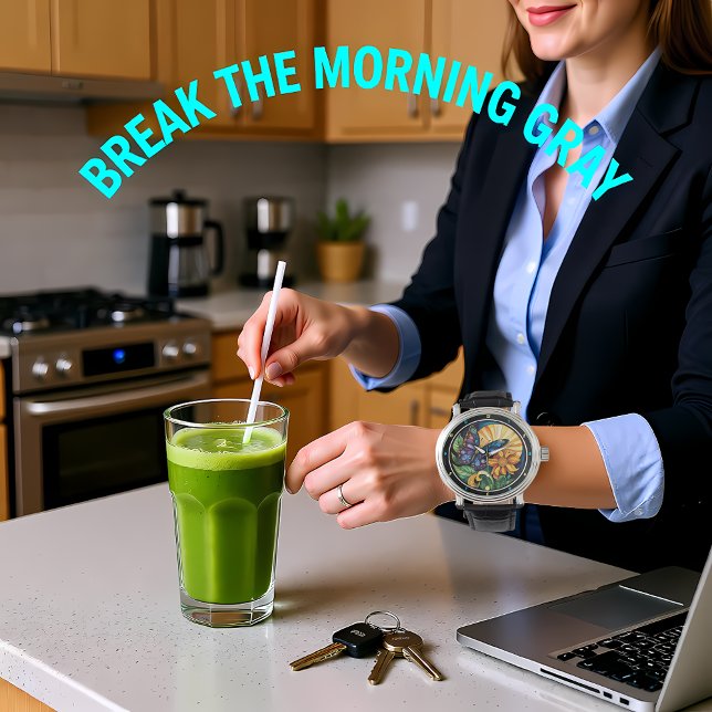 Nature's Embrace" - Butterfly & Flower Armbanduhr (Von Creator hochgeladen)