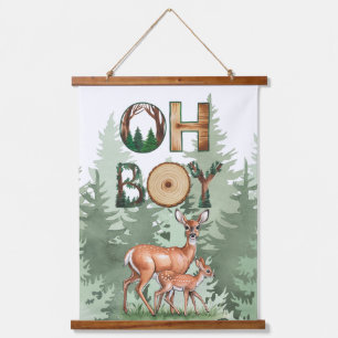 Nature's Expression: Oh Boy Baby Shower Geschenk Wandteppich Mit Holzrahmen