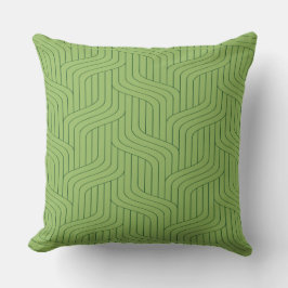 Nature's Green Geometric Line Throw Pillow Kissen