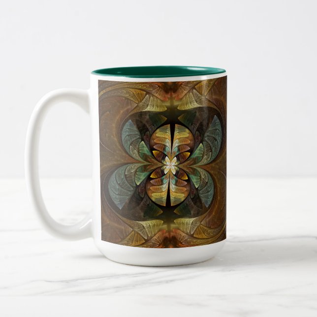 Natures Matrix Bumble Bee Abstrakt Zweifarbige Tasse (Links)
