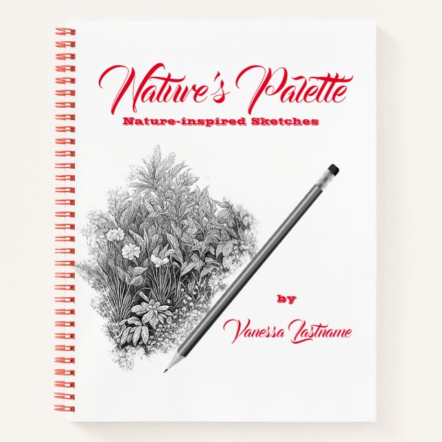 Nature's Palette Nature Sketchbook Personalization Notizbuch (Vorderseite)