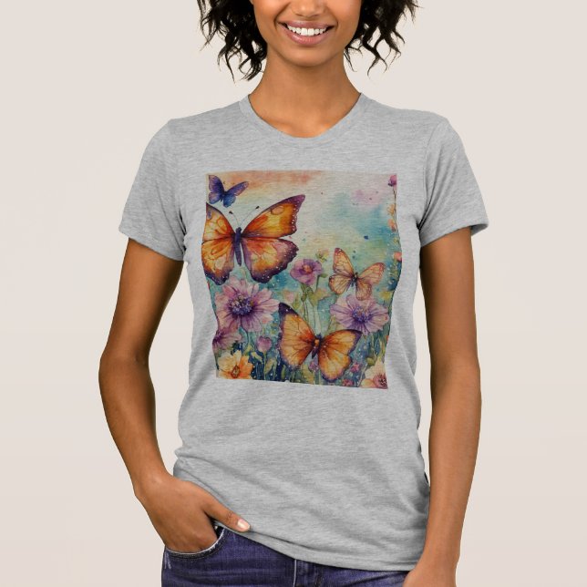 Nature's Palette: T - Shirt der Schmetterlingsflas (Vorderseite)