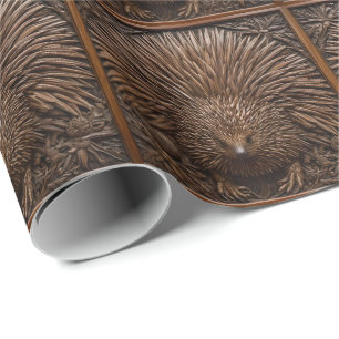 Nature's Quill: Das australische Echidna in Holz, Geschenkpapier