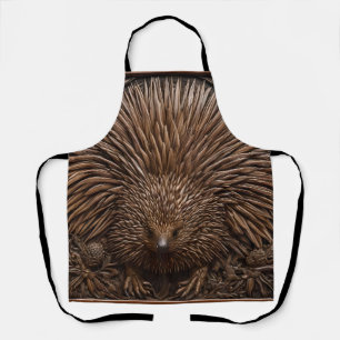 Nature's Quill: Das australische Echidna in Holz, Schürze