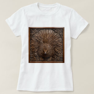 Nature's Quill: Das australische Echidna in Holz, T-Shirt