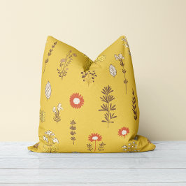 Nature's Touch Yellow Mustard Throw Kissen