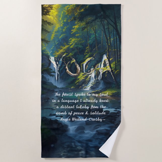 Naturewald YOGA Versteckte Text Reiki Master Quote Strandtuch (Vorderseite)
