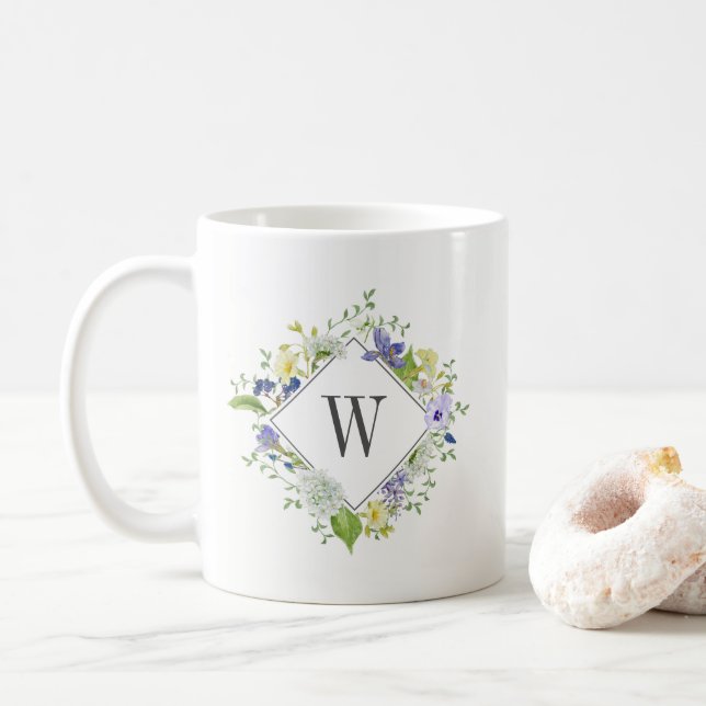 Naturewalk-Wildblumen mit benutzerdefinierter Mono Tasse (Mit Donut)