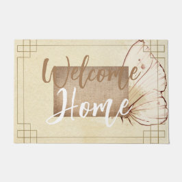 Naturfarben Beige-Einbruchsschrift niedlich Fußmatte