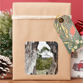 Naturfenster Quadratischer Aufkleber