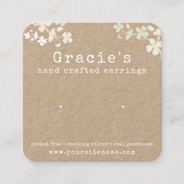 Naturfloralohrkarte Quadratische Visitenkarte (Vorderseite)