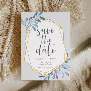 Naturfolien Blue Watercolor Botanical Save The Date