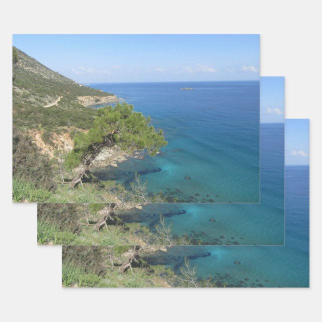 Naturfotografie Mediterranes Gebirge & Meer Geschenkpapier Set (Set)