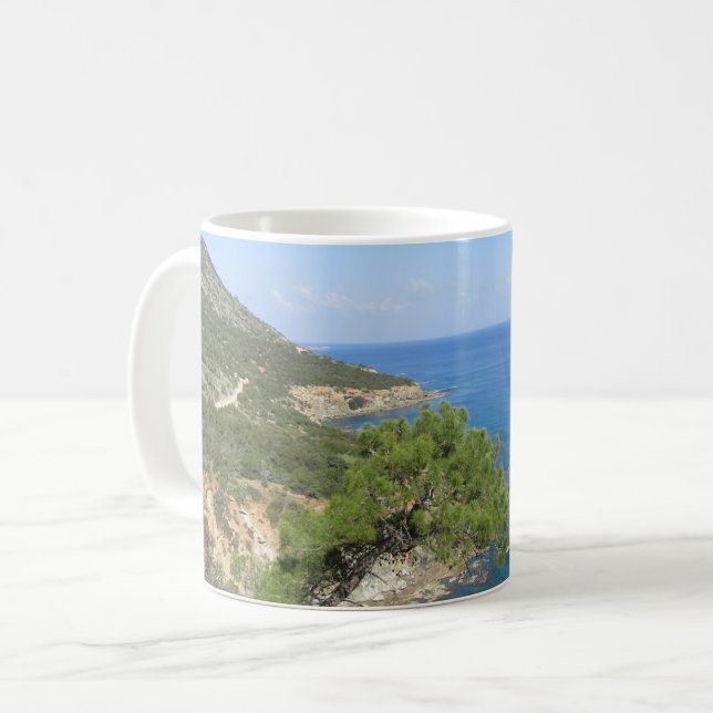 Naturfotografie Mediterranes Gebirge & Meer Kaffeetasse (Vorderseite Links)