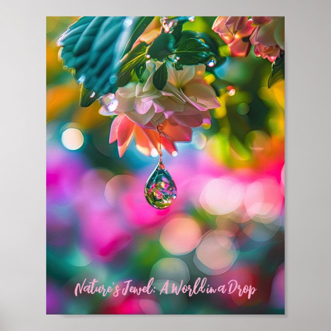 Naturgefängnis: Taube auf Blume Petal Poster (Vorne)