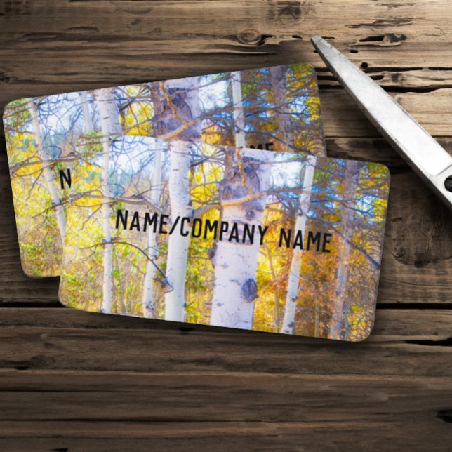 Naturgelbe Aspen Landschaft Foto Kunst Visitenkarte (Nature business cards)