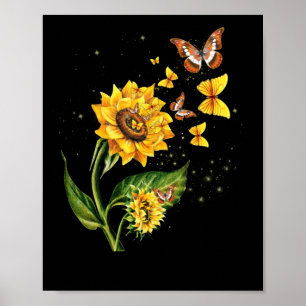 Naturgelbe Blume Blossom Butterfly Blume Poster
