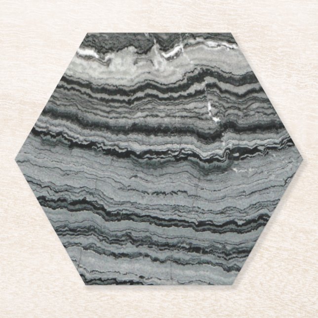 Naturgemone Schwarz-weiße Agathomaromasse Untersetzer (Vorderseite)
