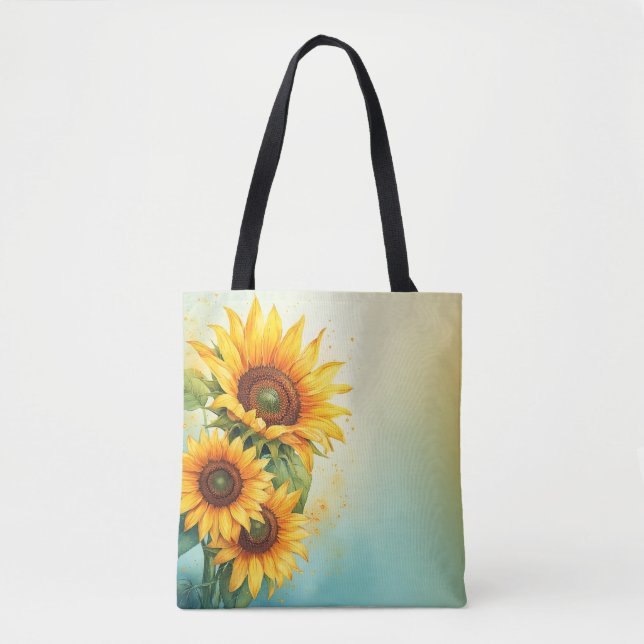Naturglühen-Sonnenblumen-Tote-Tasche (Vorderseite)