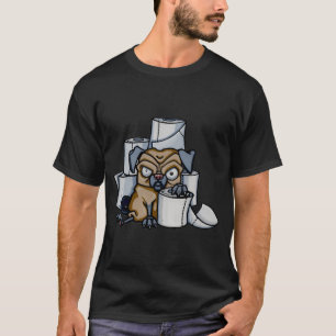 Naturgrummeliger Mops mit dem Satz "Gute Vibes" T-Shirt