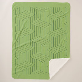 Naturgrüne geometrische Linien Sherpadecke