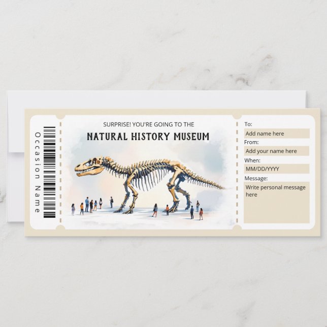 Naturhistorisches Museum Geschenkgutschein Vorlage (Vorderseite)