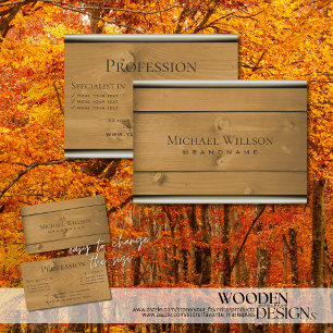 Naturholz-Körner-Braune Holzplatten Beruflich Visitenkarte