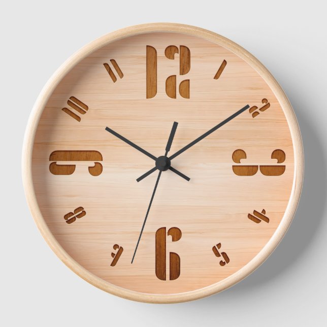 Naturholz Minimalistische Uhr, einzigartig Uhr (Vorderseite)