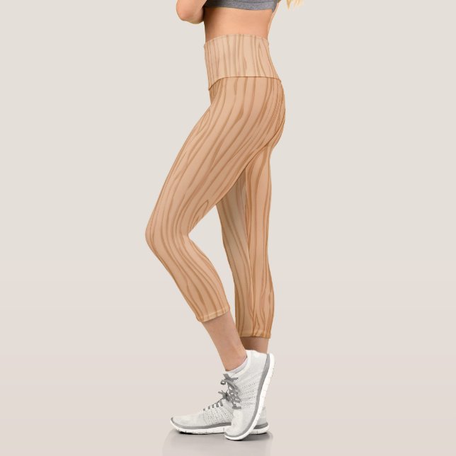 Naturholztextur Capri Fitness Leggings Comfor (Links)