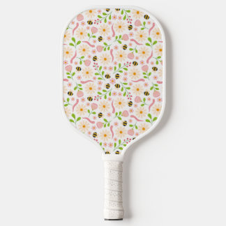 Naturinspirierte Blüten und Kreaturen Pickleball Schläger