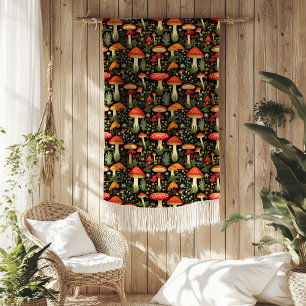 Naturinspirierte Decke Cottagecore Pilz Kunst