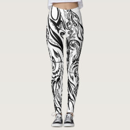 Naturinspirierte monochrome Kunst Leggings
