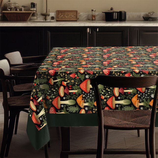 Naturinspirierter Tischdecken-Pilze- und Moos-Kuns Tischdecke (Nature-Inspired Tablecloth Mushrooms & Moss Art)