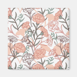 Naturinspiriertes Blumenmuster: Nelkenblüten Magnet