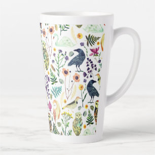 Naturinspiriertes botanisches Muster Dekorative Wu Milchtasse