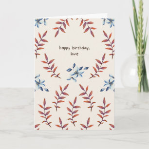 Naturinspiriertes Muster Alles Gute zum Geburtstag Karte